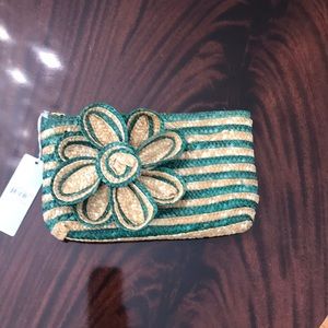 Mud Pie woven Straw Clutch